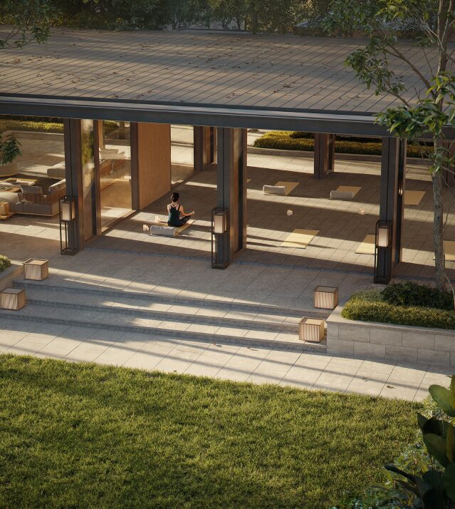 The Garden Pavilion overlooking the central gardens